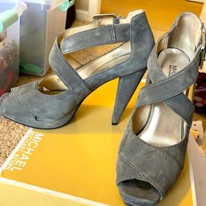 Michael Kors Gray Suede Platform Heels